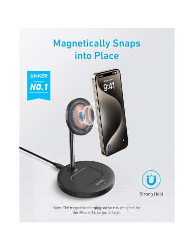 Soporte Carga Inalámbrico Anker PowerWave Lite para iPhone 16