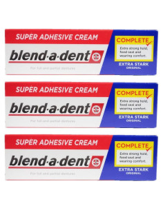 Crema Adhesiva para Dentaduras Blend-a-dent 3 Paquetes 47g