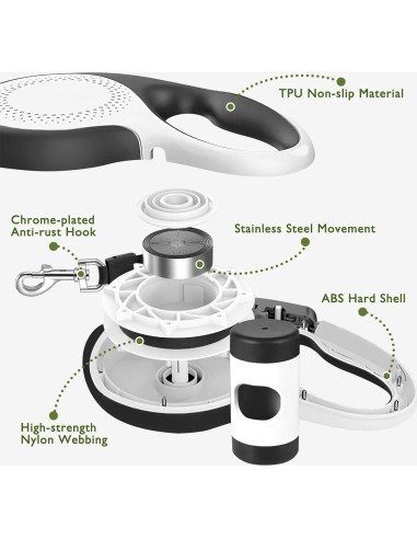 Correa de Perro Retráctil LMVVC 4.88m con Dispensador
