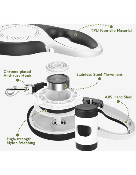 Correa de Perro Retráctil LMVVC 4.88m con Dispensador