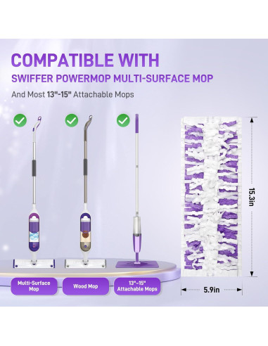 16 Almohadillas Desechables para Mopas Swiffer PowerMop