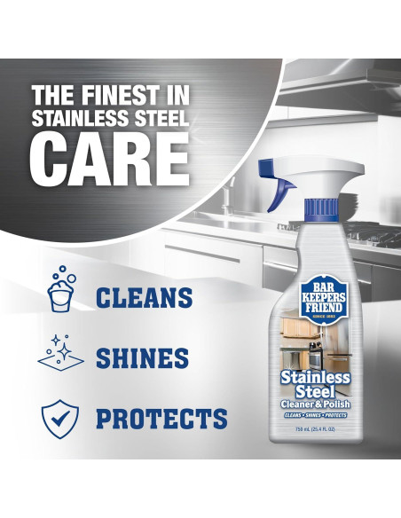 Limpiador y Pulidor de Acero Inoxidable Bar Keepers Friend 2L