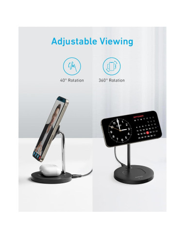 Soporte Carga Inalámbrico Anker PowerWave Lite para iPhone 16