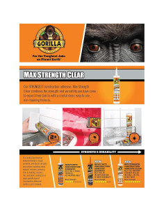 Adhesivo de Construcción Gorilla Max Strength 266ml Transparente 2