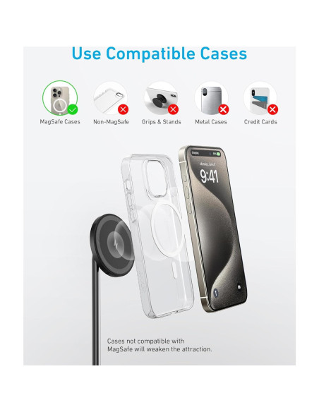 Soporte Carga Inalámbrico Anker PowerWave Lite para iPhone 16 Soporte Carga Inalámbrico Anker PowerWave Lite para iPhone 16