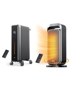 Calefactor Dreo 1500W Radiador de Aceite y Cerámico con Control Remoto