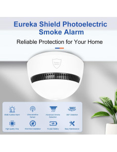 Detector de Humo EUREKA SHIELD PG-S08 con Batería de 10 Años 2