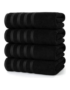 Juego de Toallas de Baño Utopia 4 Piezas 100% Algodón Negro
