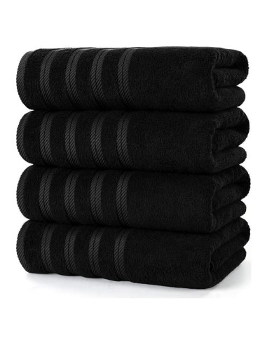 Juego de Toallas de Baño Utopia 4 Piezas 100% Algodón Negro