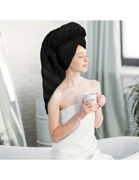 Juego de Toallas de Baño Utopia 4 Piezas 100% Algodón Negro