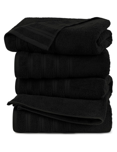 Juego de Toallas de Baño Utopia 4 Piezas 100% Algodón Negro