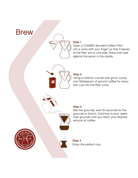 Cafetera Chemex de Vidrio 8 Tazas CM-8GH - Manual