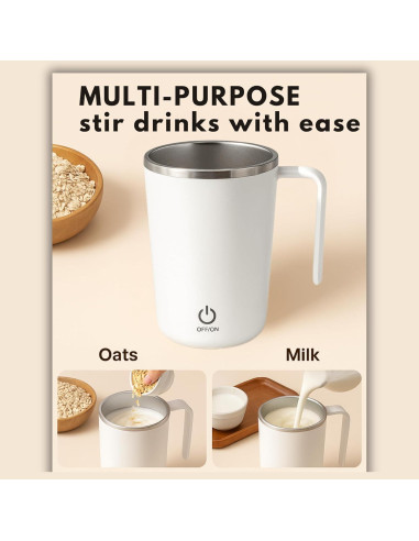 Taza de café auto mezcladora FsKPRO blanca 12.45x9x7.99cm