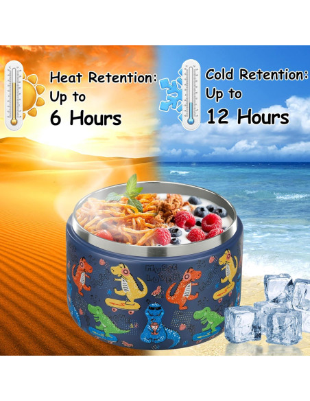 Tarro de Comida Aislado Pawtong 350ml Azul Dinosaurio Tarro de Comida Aislado Pawtong 350ml Azul Dinosaurio