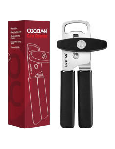 Abrelatas Manual COOCLAN con Imán y Mango Ergonómico Negro