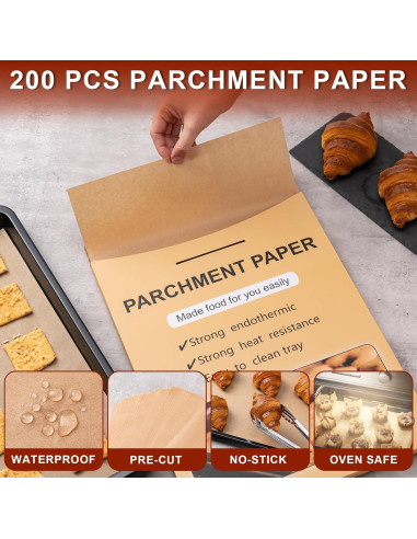 200 Hojas Papel Pergamino Anti-adherente BOOMIBOO 30.5x40.6cm