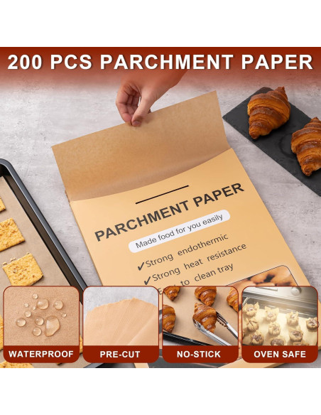 200 Hojas Papel Pergamino Anti-adherente BOOMIBOO 30.5x40.6cm