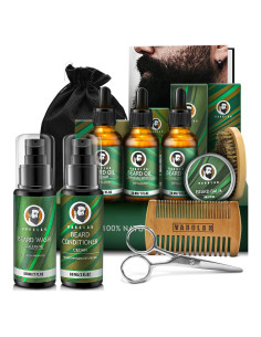 Kit de Cuidado de Barba Varolan - Aceite, Jabón, Tijeras