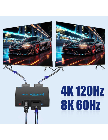 Divisor HDMI 8K 1x2 HBAVLINK 4K 120Hz HDCP 2.3 Divisor HDMI 8K 1x2 HBAVLINK 4K 120Hz HDCP 2.3