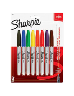 Marcadores Permanentes Sharpie Punta Fina Paquete de 8 Colores