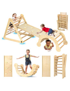 Conjunto Grande Triángulo Pikler YOLEO 7-en-1 para Niños 1-6 Años