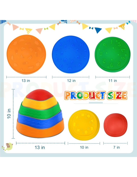 Piedras de Equilibrio Antideslizantes HappyField 5Pcs Arcoíris