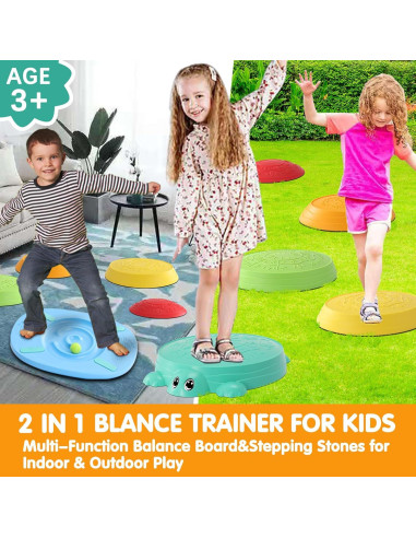 HAPATOYS Tabla de Equilibrio y Piedras de Paso 2-en-1