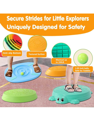 HAPATOYS Tabla de Equilibrio y Piedras de Paso 2-en-1