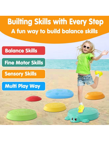 HAPATOYS Tabla de Equilibrio y Piedras de Paso 2-en-1