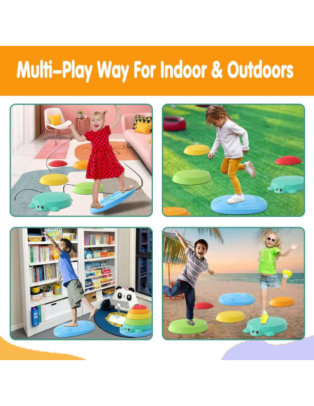 HAPATOYS Tabla de Equilibrio y Piedras de Paso 2-en-1