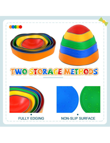 Piedras de Equilibrio Antideslizantes HappyField 5Pcs Arcoíris