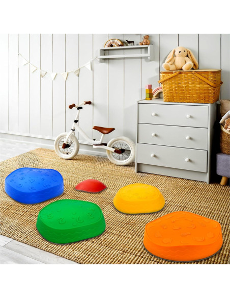Piedras de Equilibrio Antideslizantes HappyField 5Pcs Arcoíris