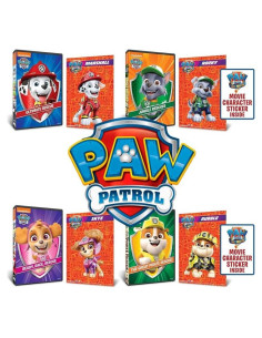 Paw Patrol Set de DVD 4 Volúmenes con Pegatinas