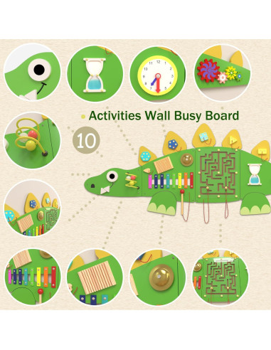 Tablero Ocupado Montessori Estegosaurio CXQ 152x46 cm