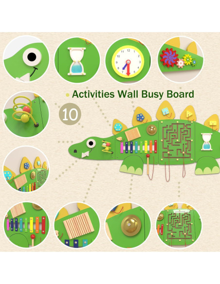 Tablero Ocupado Montessori Estegosaurio CXQ 152x46 cm