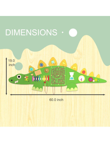 Tablero Ocupado Montessori Estegosaurio CXQ 152x46 cm