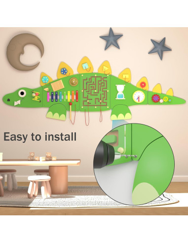 Tablero Ocupado Montessori Estegosaurio CXQ 152x46 cm