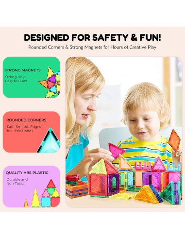 Juguetes Magnéticos Educativos Jenavia Set 60 Piezas 3-14 Años