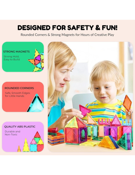 Juguetes Magnéticos Educativos Jenavia Set 60 Piezas 3-14 Años