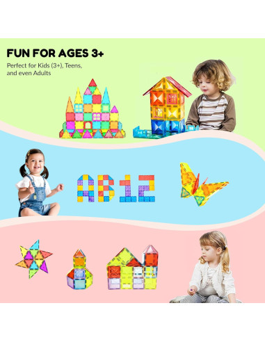 Juguetes Magnéticos Educativos Jenavia Set 60 Piezas 3-14 Años