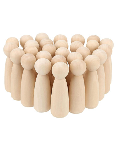 30 Piezas Muñecas de Madera sin Terminar HEIHAK 8.89 cm