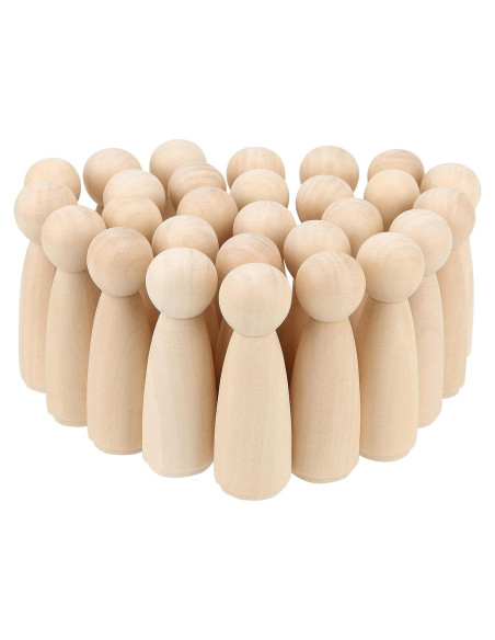 30 Piezas Muñecas de Madera sin Terminar HEIHAK 8.89 cm