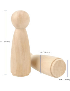 30 Piezas Muñecas de Madera sin Terminar HEIHAK 8.89 cm 2