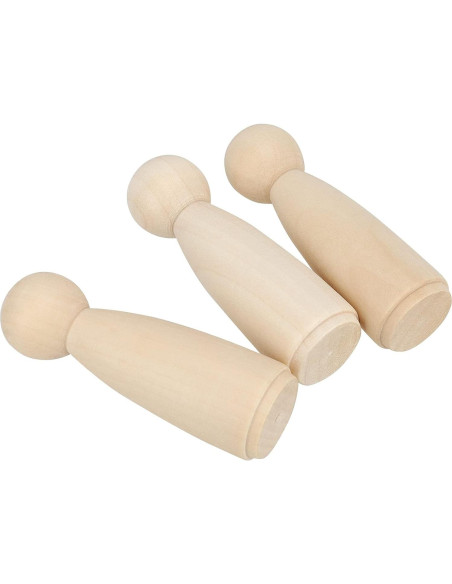 30 Piezas Muñecas de Madera sin Terminar HEIHAK 8.89 cm