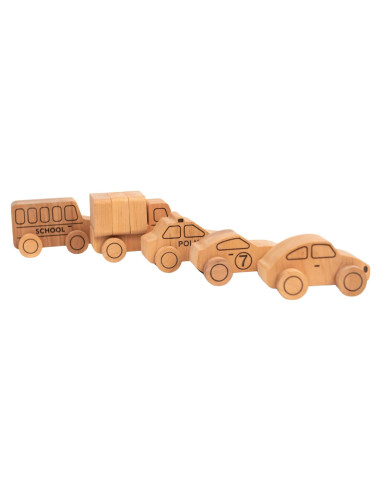Set de Coches de Madera Enjoy The Wood para Niños 1-3 Años