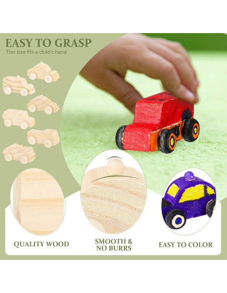 Juguetes de Auto de Madera DIY Lenwen - 48 Piezas Lindo