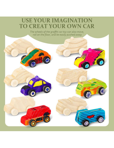 Juguetes de Auto de Madera DIY Lenwen - 48 Piezas Lindo