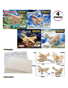 Kits de Modelos de Aviones de Madera Puzzled - 4 Rompecabezas 3D 2
