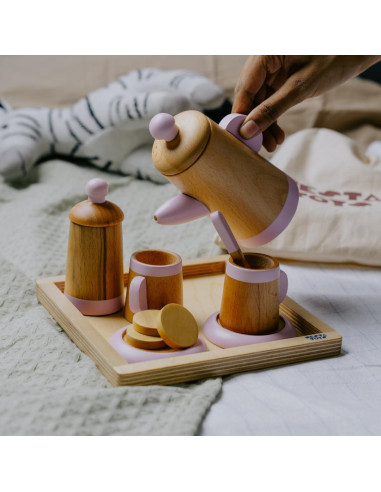 Juego de Té de Madera NESTA TOYS - 10 Piezas para Niños 3+