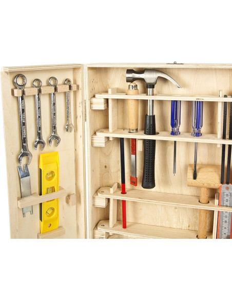 Caja de Herramientas de Madera Leomark - 50 Piezas para Niños